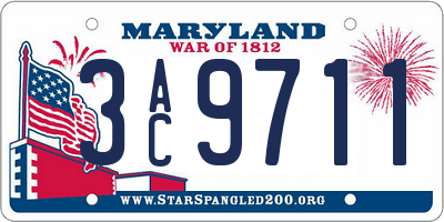 MD license plate 3AC9711