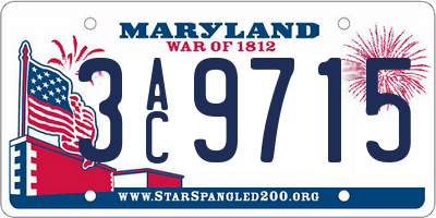 MD license plate 3AC9715