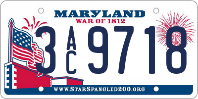 MD license plate 3AC9718