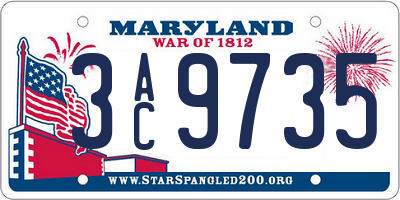 MD license plate 3AC9735