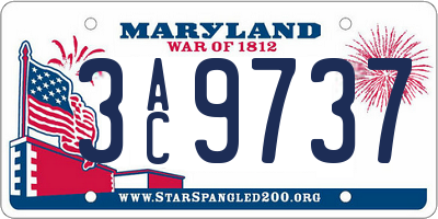 MD license plate 3AC9737