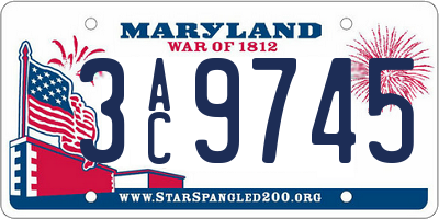 MD license plate 3AC9745