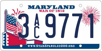 MD license plate 3AC9771