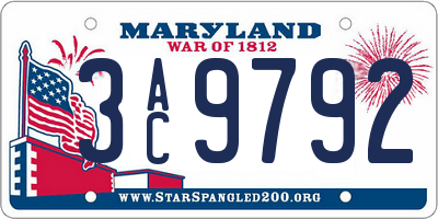 MD license plate 3AC9792