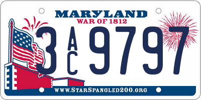 MD license plate 3AC9797
