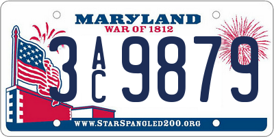 MD license plate 3AC9879