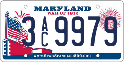MD license plate 3AC9979