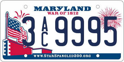 MD license plate 3AC9995