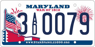 MD license plate 3AD0079