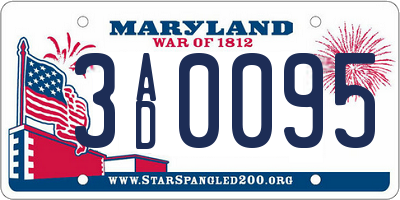 MD license plate 3AD0095