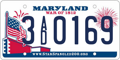 MD license plate 3AD0169
