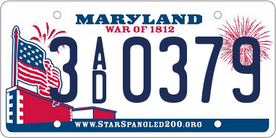 MD license plate 3AD0379