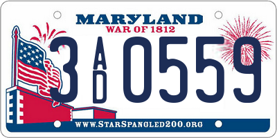 MD license plate 3AD0559