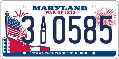 MD license plate 3AD0585