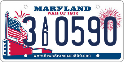 MD license plate 3AD0590