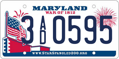 MD license plate 3AD0595