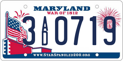 MD license plate 3AD0719