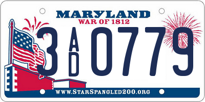 MD license plate 3AD0779