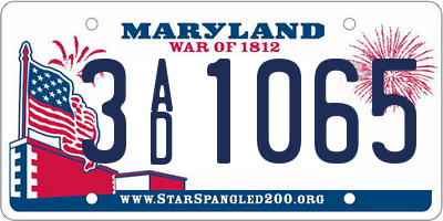 MD license plate 3AD1065
