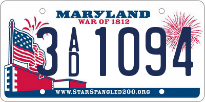 MD license plate 3AD1094