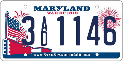 MD license plate 3AD1146