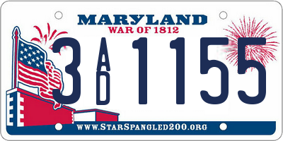 MD license plate 3AD1155