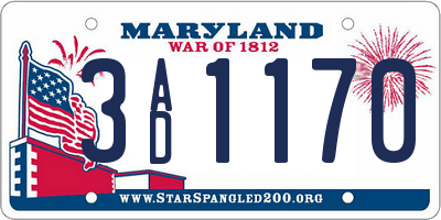 MD license plate 3AD1170