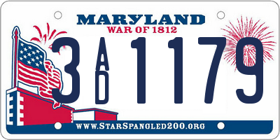 MD license plate 3AD1179