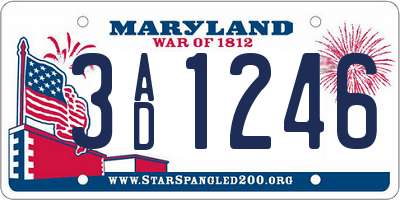 MD license plate 3AD1246
