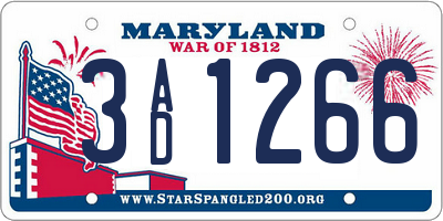MD license plate 3AD1266
