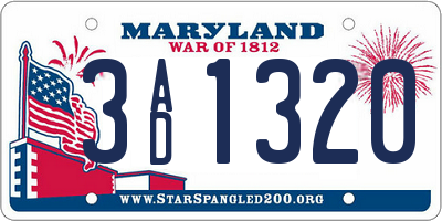 MD license plate 3AD1320