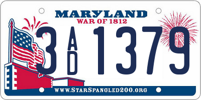 MD license plate 3AD1379