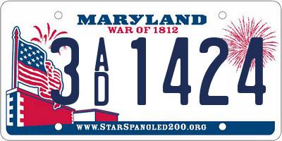 MD license plate 3AD1424