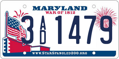 MD license plate 3AD1479