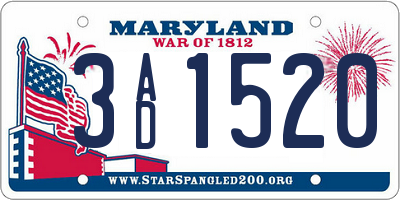 MD license plate 3AD1520