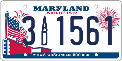 MD license plate 3AD1561
