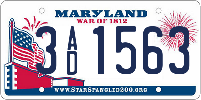 MD license plate 3AD1563