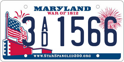 MD license plate 3AD1566