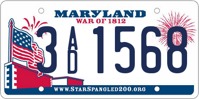 MD license plate 3AD1568