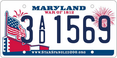 MD license plate 3AD1569