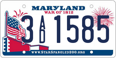 MD license plate 3AD1585