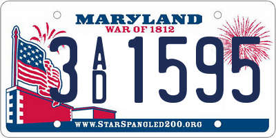 MD license plate 3AD1595