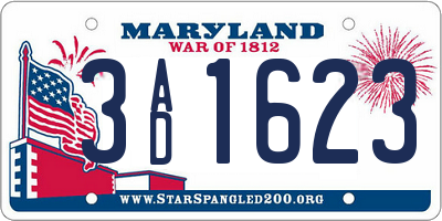 MD license plate 3AD1623