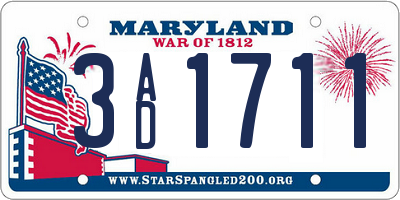 MD license plate 3AD1711