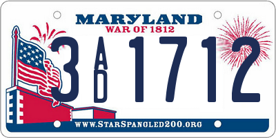 MD license plate 3AD1712