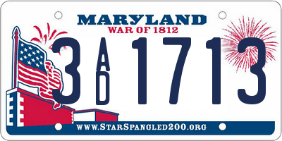 MD license plate 3AD1713