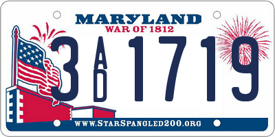 MD license plate 3AD1719