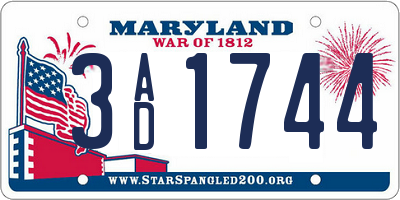 MD license plate 3AD1744