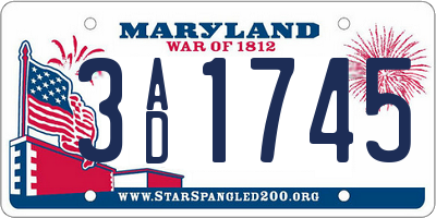 MD license plate 3AD1745