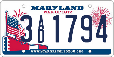 MD license plate 3AD1794